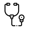 Medical phonendoscope icon vector outline illustration