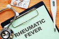 Medical photo shows printed text Rheumatic fever