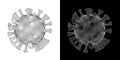 Medical picture of white covid-19 cell body isolated with clipping path, corona virus 3d model rendering human healthcare