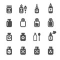 Medical pill bottle icon set, vector eps10