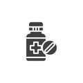 Medical pill bottle vector icon Royalty Free Stock Photo