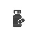 Medical pill bottle vector icon Royalty Free Stock Photo