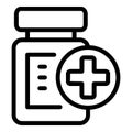 Medical pill icon outline vector. Pass travel