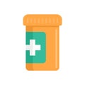 Medical pill jar icon flat isolated vector Royalty Free Stock Photo