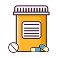 Medical pills and bottles.Pharmaceutical medicines for treatment. Royalty Free Stock Photo