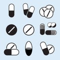 Medical Pills Icons Set