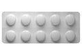 Medical pills isolated over white Royalty Free Stock Photo