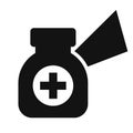 Medical pills vial vector icon Royalty Free Stock Photo