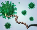 medical pipette is extracting genetic material out of virus