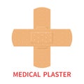 Medical plaster on white background. Realistic adhesive plaster. First aid concept. Health care. Medical tape,plaster, bandage, Royalty Free Stock Photo