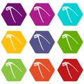 Medical pliers icons set 9 vector Royalty Free Stock Photo