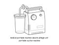 Medical portable machine absorb phlegm diagram for experiment setup lab outline vector