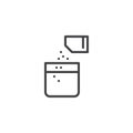 Medical powder packaging outline icon