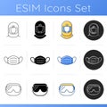 Medical PPE icons set Royalty Free Stock Photo