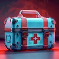 Medical preparedness Gradient background highlights first aid kit for seizures Royalty Free Stock Photo