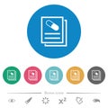 Medical prescription flat round icons