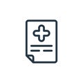 medical prescription icon vector from medical items concept. Thin line illustration of medical prescription editable stroke. Royalty Free Stock Photo