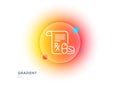 Medical prescription line icon. Medicine pills sign. Pharmacy medication. Gradient blur button. Vector