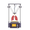 Medical printer for human organs replicated. 3D Bio-printer. Vector Royalty Free Stock Photo