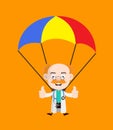 Medical Professional Doctor - Successful Landing with Parachute Royalty Free Stock Photo