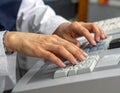 Medical Professional Using Electronic Medical Records on Keyboard Royalty Free Stock Photo