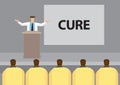 Medical Professional Giving Speech About Cure Vector Illustration