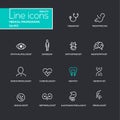 Medical Professions - line design pictograms set