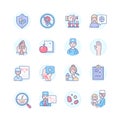Medical professions - line design style icons set Royalty Free Stock Photo