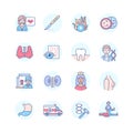 Medical professions - line design style icons set