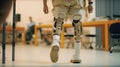 medical prosthetics clinic. Soldiers suffering from mine explosion injuries. Bionic prosthetic legs.