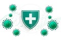 Medical protection shield stopping virus from everywhere