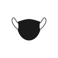 Medical protective black mask icon. Concept about health and disease.