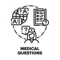 Medical Questions And Answers Vector Concept Black Illustrations