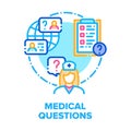 Medical Questions And Answers Vector Concept Color