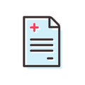 Medical record flat outline icon