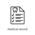 Medical record icon. Trendy modern flat linear vector Medical re Royalty Free Stock Photo