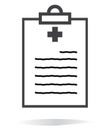 Medical record line icon on white background. flat style. medical report icon for your web site design, logo, app, UI. hospital