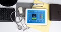 Medical record system show patient information on digital tablet