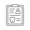 Medical records, dental card, simple outline icon dental care se