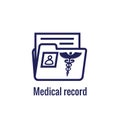 Medical Records Icon with Caduceus and personal health record imagery w phr, emr, ehr Royalty Free Stock Photo