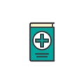 Medical reference book filled outline icon