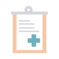 Medical report clipboard health care equipment flat style icon Royalty Free Stock Photo