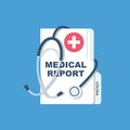 Medical report concept. Vector illustration flat design Royalty Free Stock Photo