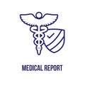 Medical Report outline or line flat vector icon - mobile application or button design - Vector design logo for mobile app Royalty Free Stock Photo
