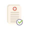Medical report validated with green check mark icon Royalty Free Stock Photo