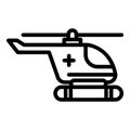 Medical rescue helicopter icon, outline style