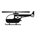 Medical rescue helicopter icon simple vector. Aerial guard