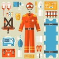 Medical rescue uniform and set first aid help Royalty Free Stock Photo