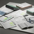 Medical Research and Documentation on a Desk Royalty Free Stock Photo