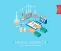 Medical research flat 3d isometric modern concept icons